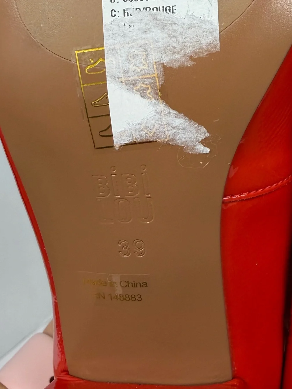 Anthropologie Bibi Lou Heeled Ballet Pumps Red/Orange 8.5
